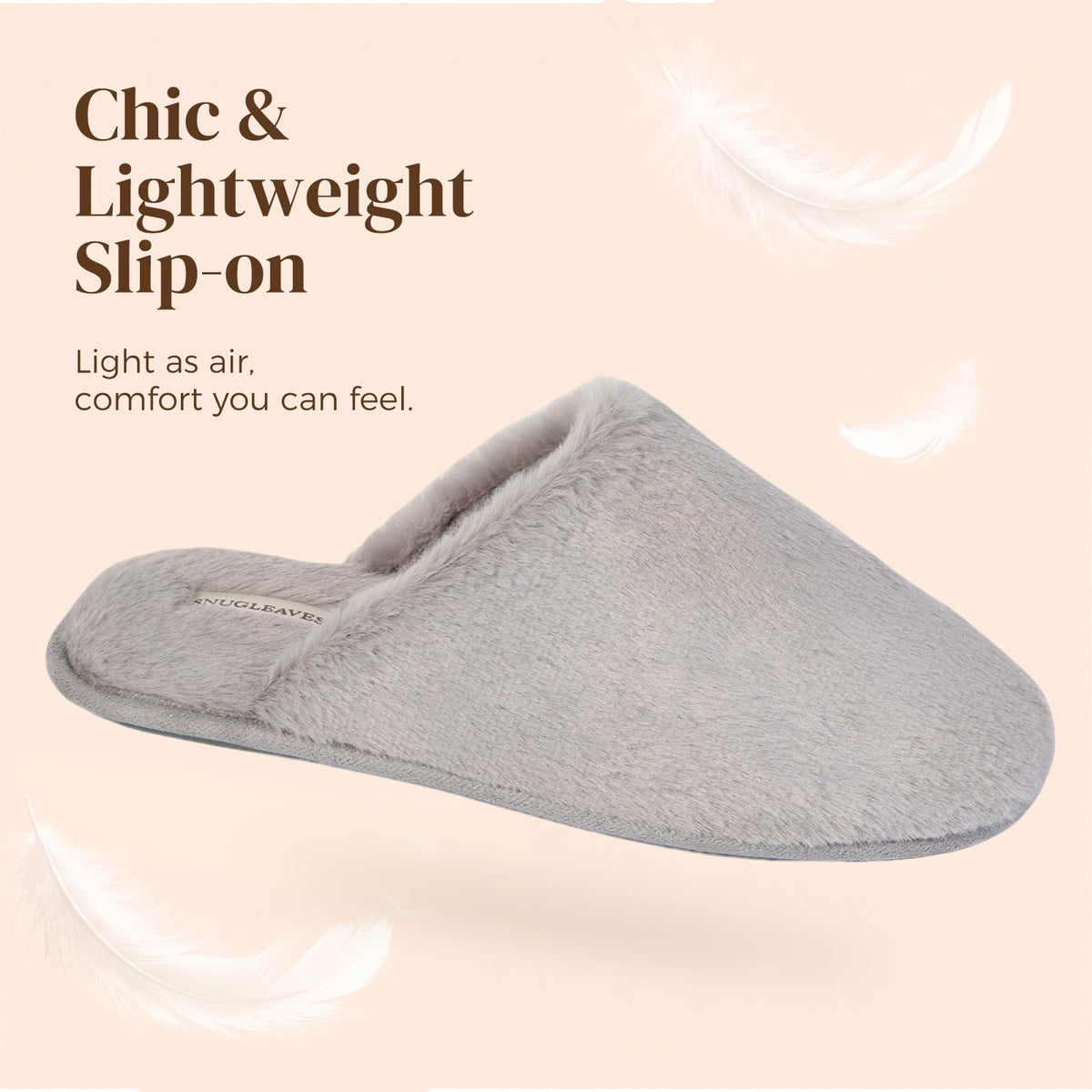 Snug Leaves Women's Fuzzy Scuff Slippers Memory Foam Non-slip House Shoes