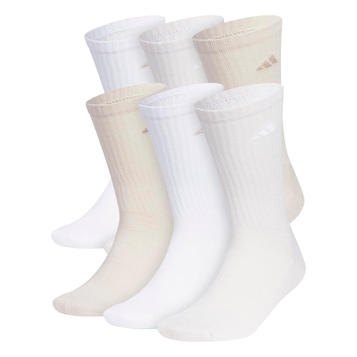 adidas Mens Athletic Crew Socks 6 Pairs Casual - White