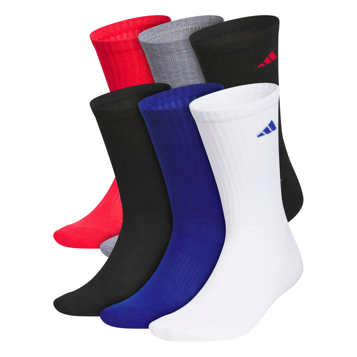 adidas Mens Athletic Crew Socks 6 Pairs Casual - White