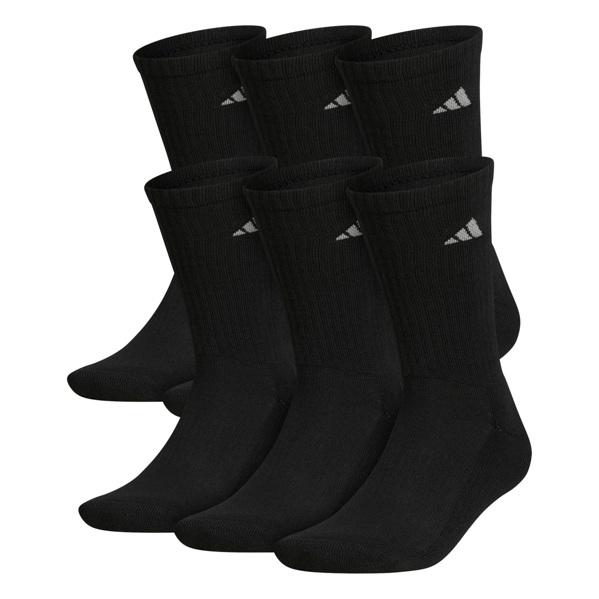 adidas Mens Athletic Crew Socks 6 Pairs Casual - White