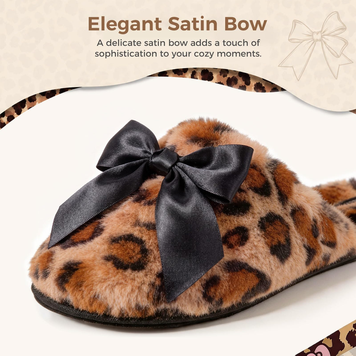 Snug Leaves Women's Fuzzy Scuff Slippers Memory Foam Non-slip House Shoes