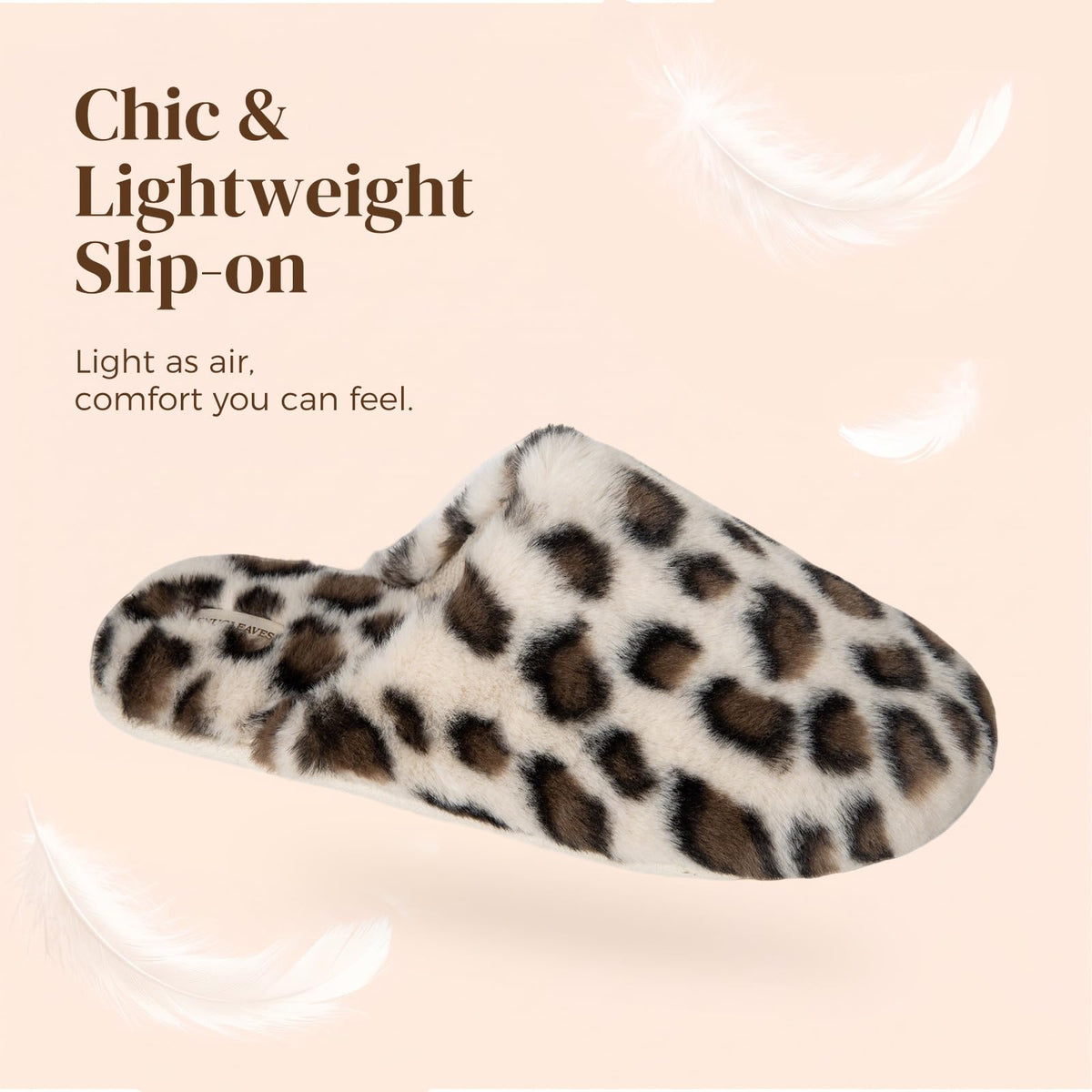 Snug Leaves Women's Fuzzy Scuff Slippers Memory Foam Non-slip House Shoes