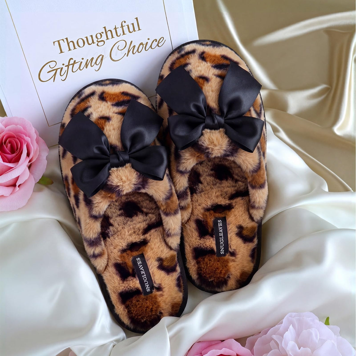 Snug Leaves Women's Fuzzy Scuff Slippers Memory Foam Non-slip House Shoes
