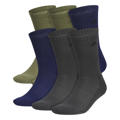 adidas Mens Athletic Crew Socks 6 Pairs Casual - White
