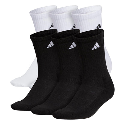 adidas Mens Athletic Crew Socks 6 Pairs Casual - White