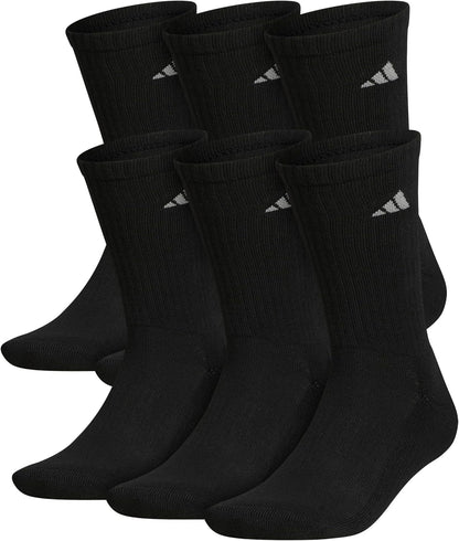 adidas Mens Athletic Crew Socks 6 Pairs Casual - White