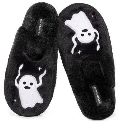 Snug Leaves Women's Fuzzy Scuff Slippers Memory Foam Non-slip House Shoes