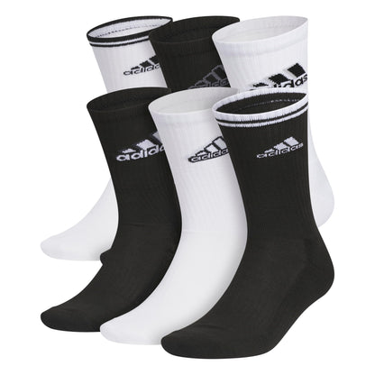 adidas Mens Athletic Crew Socks 6 Pairs Casual - White