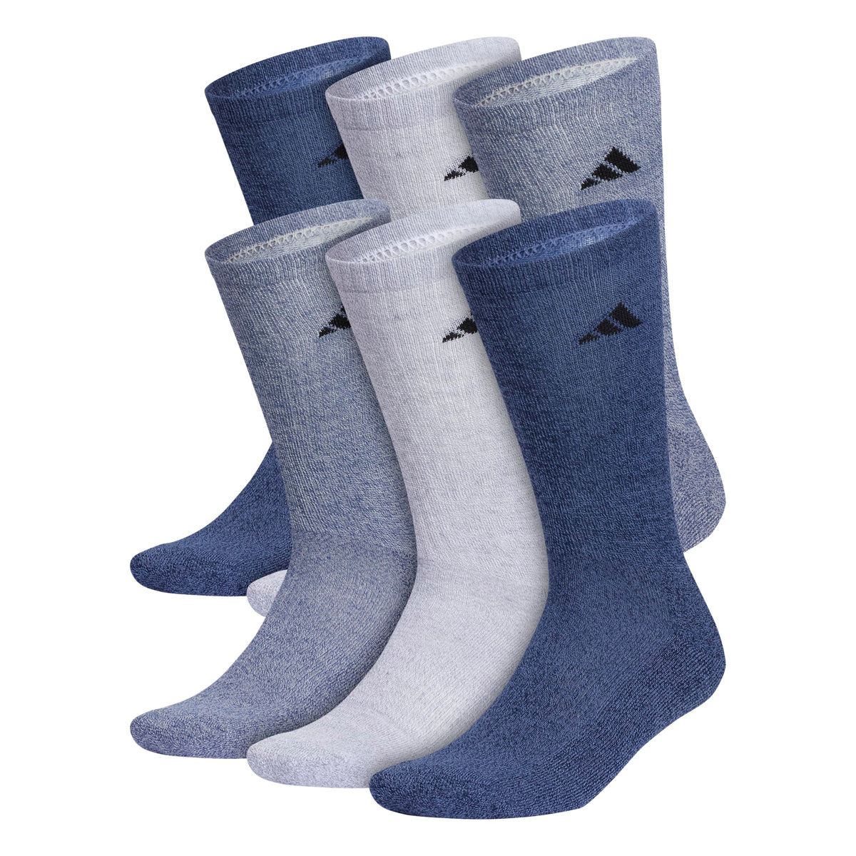 adidas Mens Athletic Crew Socks 6 Pairs Casual - White